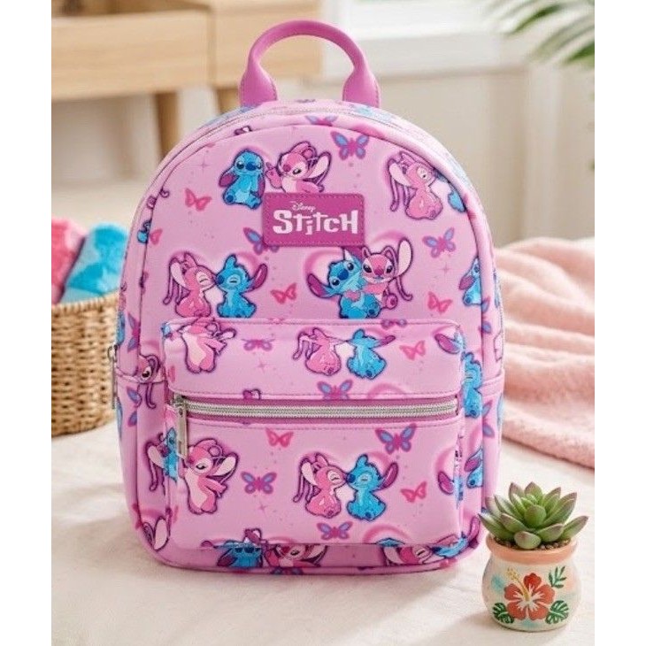 Disney Stitch & Angel Favorite Characters Butterfly Pink Youth Mini Backpack